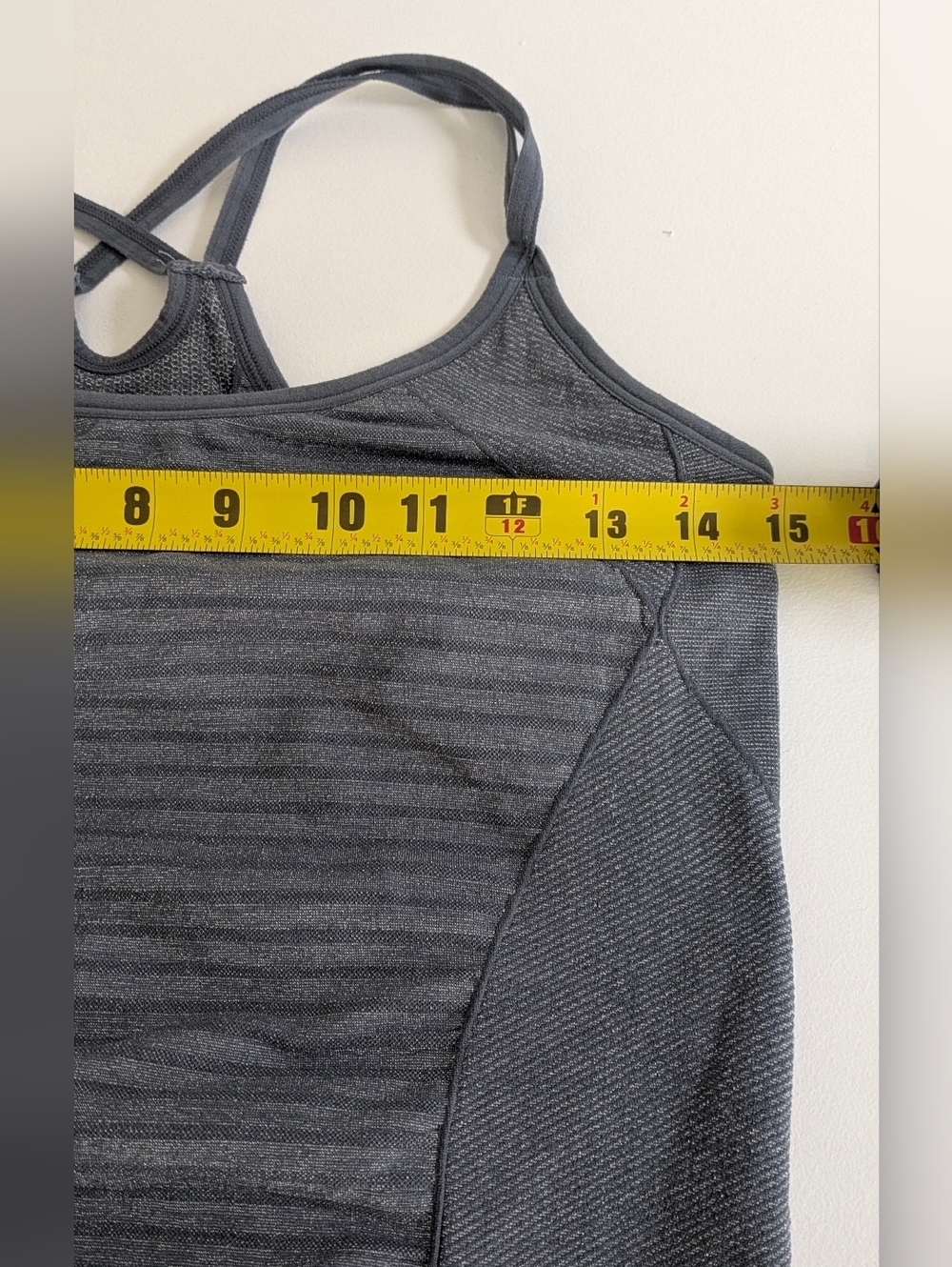 Zella Grey Dry-Fit Spaghetti Strap Runners Tank Top Size L Race Back Gym Yoga - Picture 9 of 10
